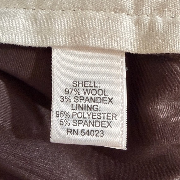 Banana Republic Martin Fit Brown Wool Wide Leg Trouser Pants Size 8 - Picture 9 of 10